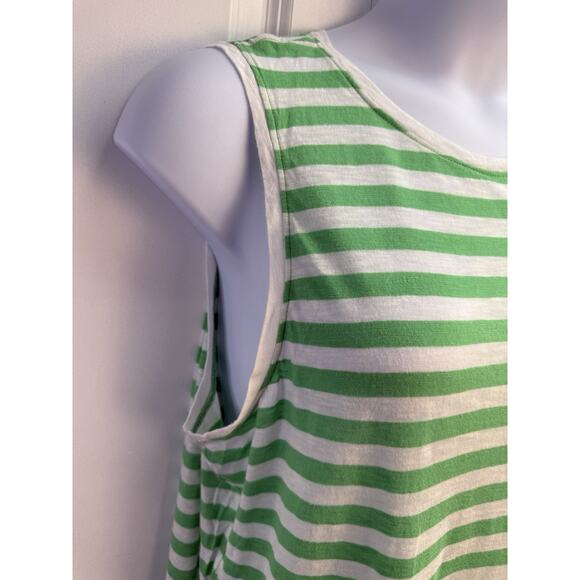 Caslon Women's Large Green & White Striped Tank Top LightWeight Cute NWT - Picture 3 of 10